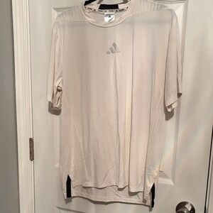 adidas White Short-Sleeve Athletic Tee with Subtle Logo